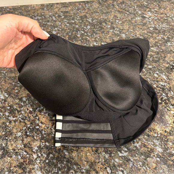 Athleta Ace Racer Back Tank Top Black White Stripes Tennis EUC XS - Picture 10 of 12